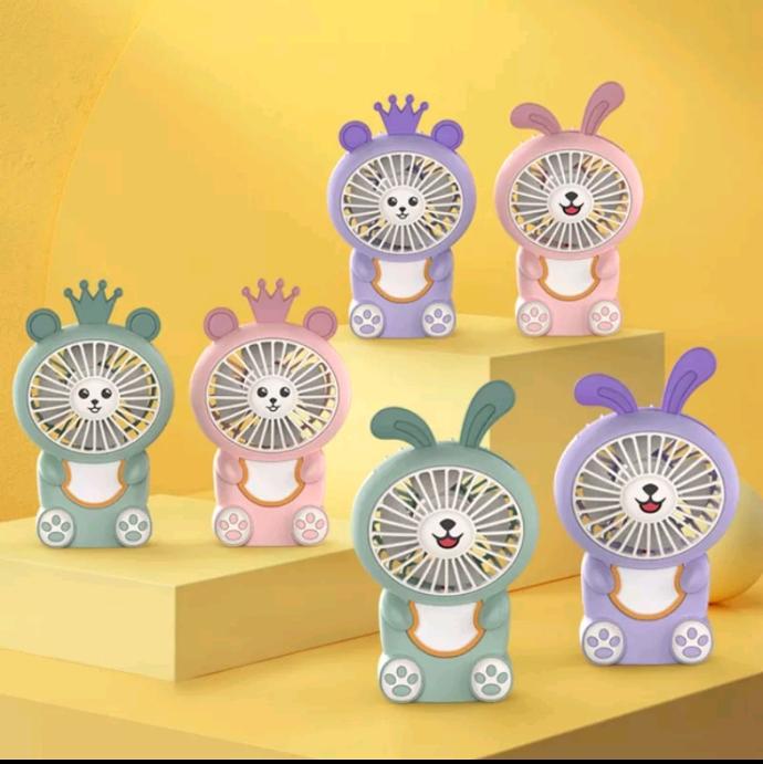 Quạt USB Mini Cầm Tay Dễ Thương Có Đèn Ban Đêm Đa Ứng Dụng