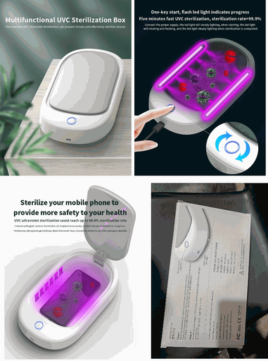 Máy khử trùng điện thoại, tai nghe, đồng hồ thông minh  bằng tia UV HE01