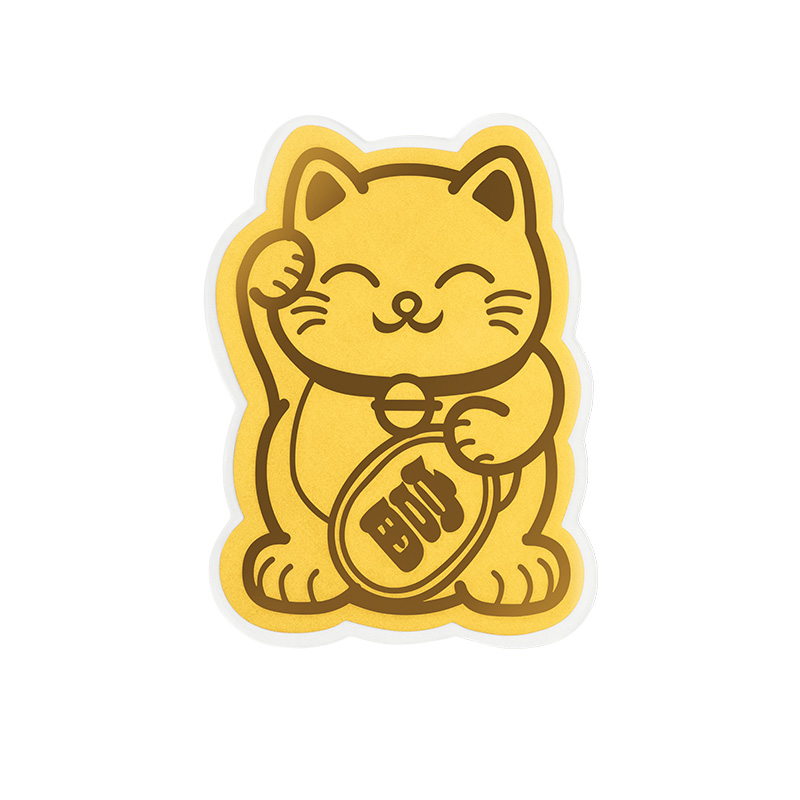 Sticker Miếng Dán Mèo Vàng, Thần Tài Tài Lộc Mạ Vàng, 12 Linh Vật May Mắn mạ vàng Thu Hút Tài Lộc năm mới, tết nguyên đán