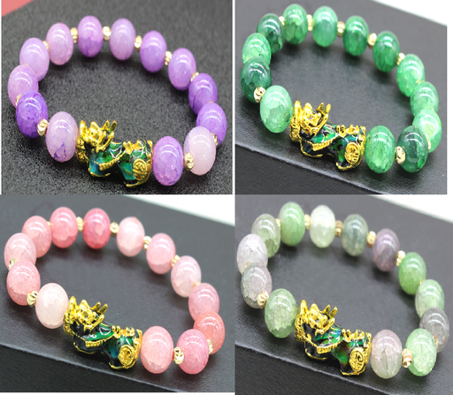 Vòng tay tỳ hưu giả đá Chalcedony đổi màu