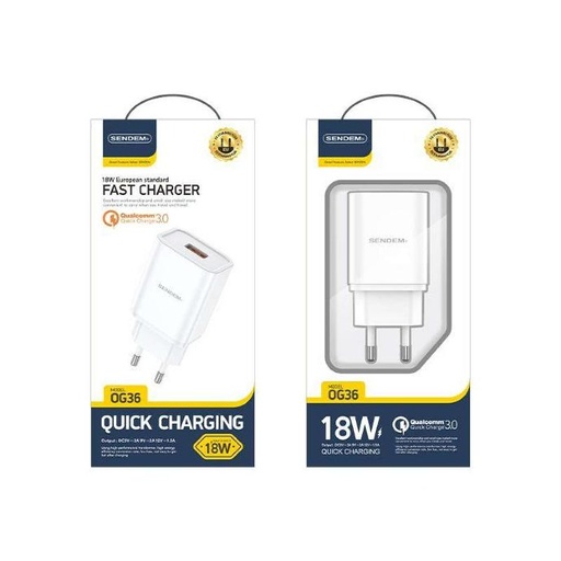 [WHNR 499047C] Cốc sạc nhanh QC 3.0 18W Sendem OG36