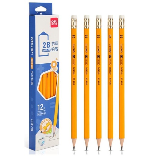 [WHNR] Bút chì 2B Deli S956-2B vàng (12 cái/hộp)