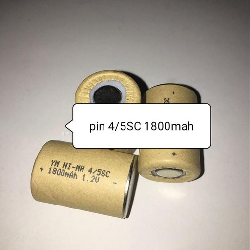 Pin Ni-MH 4/5SC YM 1800mah 1.2V, Pin máy khoan,  pin robot hút bụi, pin công nghiệp